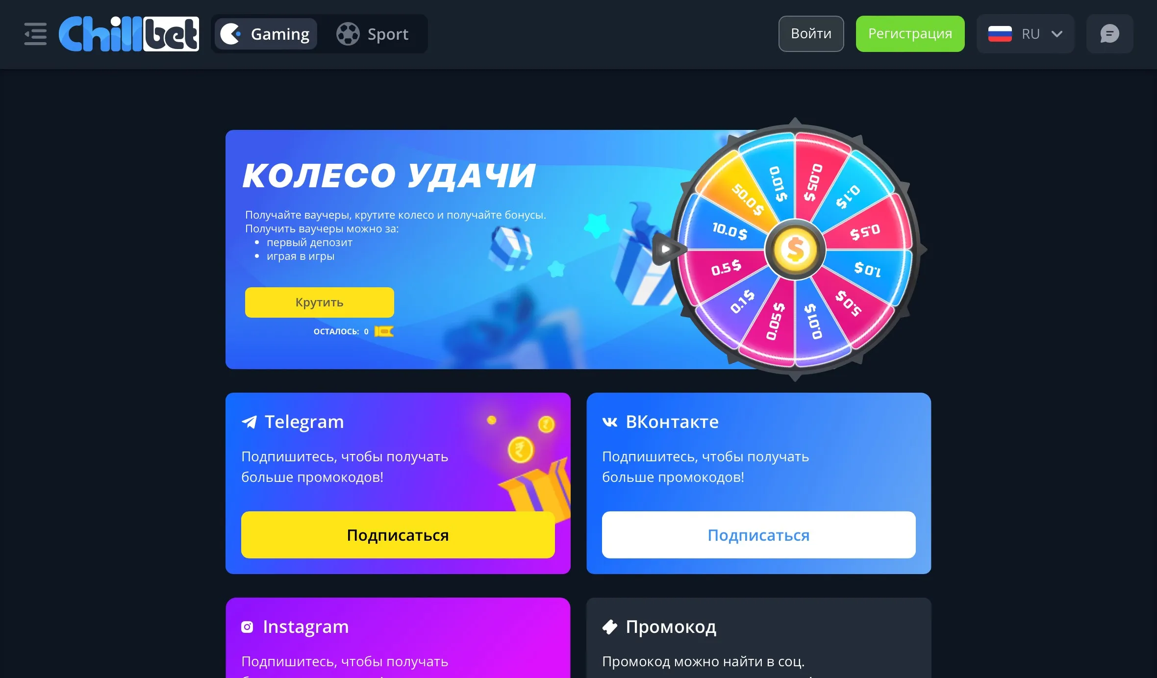 chillbet бонусы